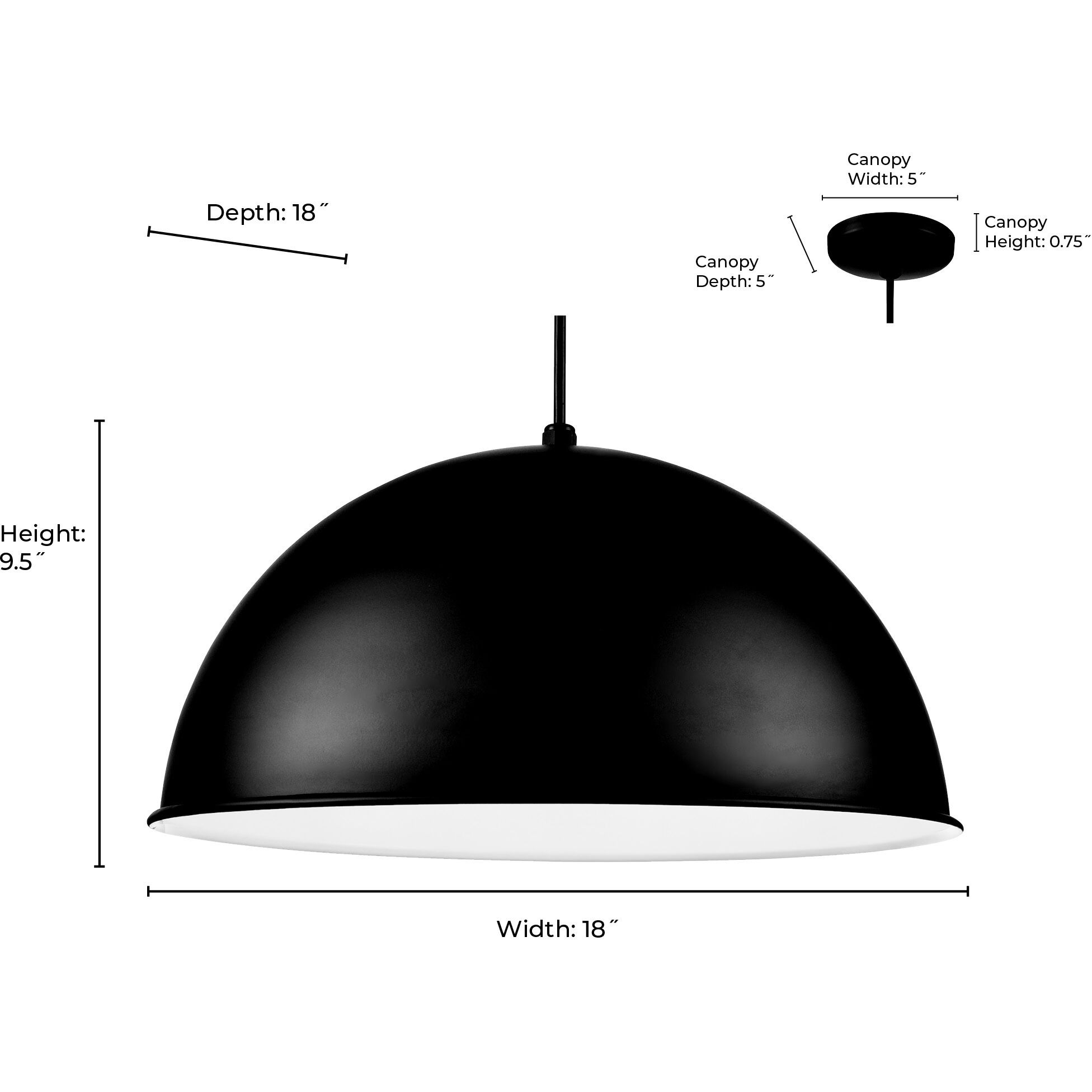 R Series 1 Light 18 inch Satin Black Outdoor Pendant